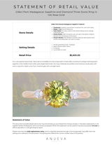 2.66ct Parti Madagascar Sapphire and Diamond Three Stone Ring in 14K Rose Gold