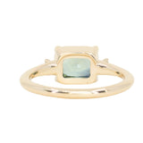 1.97ct East-West Cushion Cut Blue Sapphire and Princess Cut Diamond Rapids Low Profile Ring in 14k Yellow Gold