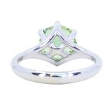 3.41ct Untreated Nigerian Octagon Sapphire Low Profile Six Prong Split Shank Solitaire in 14k White