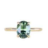 2.19ct Untreated Seafoam Oval Madagascar Sapphire Classic 4 Prong Solitaire in 14k Yellow Gold