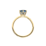 1.37ct Round Precision Cut Ceylon Blue Montana Sapphire Lotus Solitaire in 18k Yellow Gold
