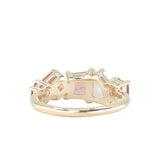 Peach and Pink Tourmaline and Spinel Mosaic Ring in 14k Yellow Gold