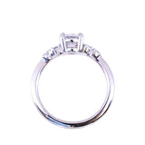 0.83ct White Ceylon Sapphire and Diamond Starry Night Low Profile Solitaire in 14k White Gold