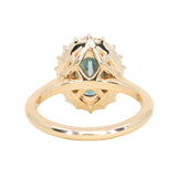 3.04ct Untreated Tanzanian Sapphire Antique-Style Diamond Low Profile Halo Ring in 14k Yellow Gold