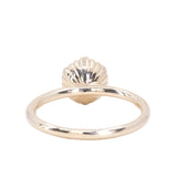 1.18ct Round Silky White-Glowing Precision Cut Sapphire Scallop Cup Solitaire in 14k Yellow Gold