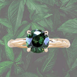 1.72ct Round Deep Green Sapphire Four Prong Evergreen Solitaire in 14k Yellow Gold