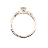 0.72ct Green Tanzanian Sapphire and Diamond Starry Night Low Profile Solitaire in 14k Yellow Gold