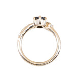 1.85ct Ocean Blue Marquise Madagascar Sapphire in Wandering Vine Low Profile 4 Prong Setting with Diamonds in 14k Yellow Gold