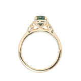 1.64ct Teal Blue Oval Montana Sapphire and Diamond Starry Night Stackable Solitaire in 14k Yellow Gold