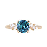 1.35ct Round Blue and Montana Sapphire and Diamond Starry Night Low Profile Solitaire in 14k Yellow Gold