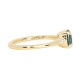 1.41ct Oval Teal Parti Montana Sapphire and Princess Cut Diamond Rapids Low Profile Ring in 18k Yellow Gold