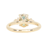 1.64ct Teal Blue Oval Montana Sapphire and Diamond Starry Night Stackable Solitaire in 14k Yellow Gold