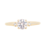 0.78ct Untreated Light Pink Montana Sapphire and Princess Cut Diamond Rapids Low Profile Ring in 14k Yellow Gold