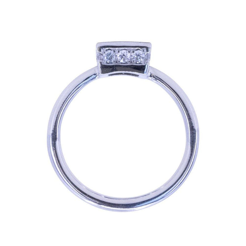 1.21ct Baguette Cut Blue-Grey Spinel and Diamond Low Profile Bezel Hidden Halo Solitaire Ring in Platinum