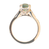 2.60ct Elongated Cushion Cut Untreated Madagascar Sapphire and Diamond Vintage Cathedral Double Prong Ring in 14k Yellow Gold