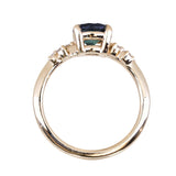 1.35ct Round Blue and Montana Sapphire and Diamond Starry Night Low Profile Solitaire in 14k Yellow Gold