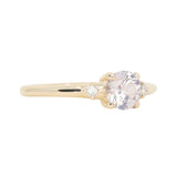 0.78ct Untreated Light Pink Montana Sapphire and Princess Cut Diamond Rapids Low Profile Ring in 14k Yellow Gold