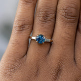 Three Stone Ring with Tapered Baguette Diamonds - Setting