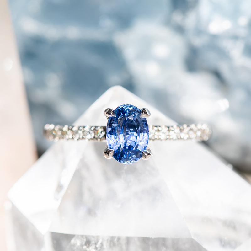 Caravaggio 14K Black Gold 1.25 Ct Light Blue Sapphire Diamond Engagement  Ring Wedding Band Set R623S-14KBGDNLBS | Art Masters Jewelry