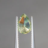 1.41CT PEAR MADAGASCAR SAPPHIRE, PARTI TEAL SEAFOAM GREEN Yellow, 8X5.66MM UNHEATED