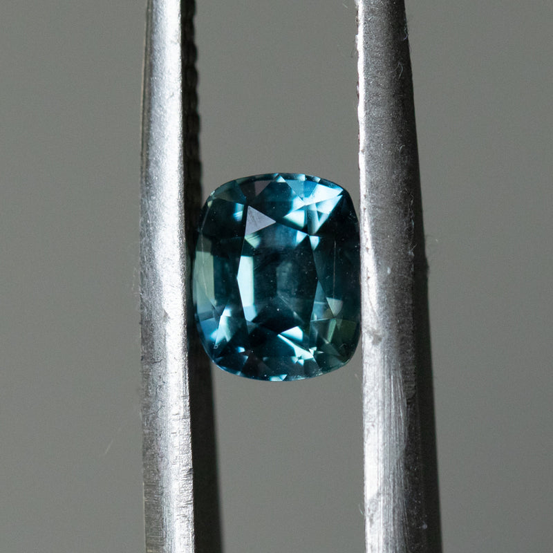 1.30CT ELONGATED CUSHION MADAGASCAR SAPPHIRE, UNTREATED, AQUA BLUE, 6.42X5.38X4.25MM