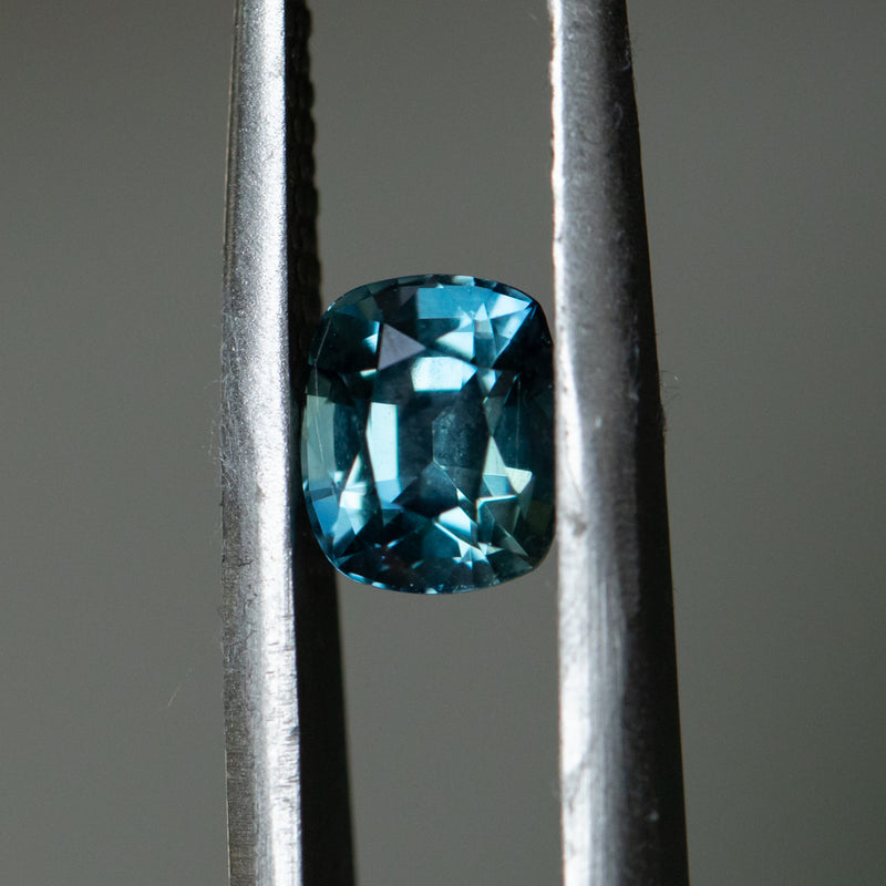 1.30CT ELONGATED CUSHION MADAGASCAR SAPPHIRE, UNTREATED, AQUA BLUE, 6.42X5.38X4.25MM