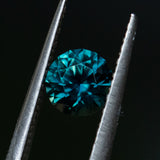 1.60CT ROUND NIGERIAN SAPPHIRE, UNTREATED, DEEP TEAL BLUE GREEN, 6.8X4.6MM