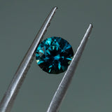 1.60CT ROUND NIGERIAN SAPPHIRE, UNTREATED, DEEP TEAL BLUE GREEN, 6.8X4.6MM