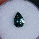 1.84CT MADAGASCAR PEAR SAPPHIRE, UNTREATED, PARTI TEAL BLUE GREEN, 9.02X6.28X4.67MM