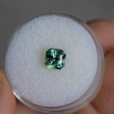1.62CT SQUARE RADIANT MADAGASCAR SAPPHIRE, UNTREATED, PARTI BLUE GREEN YELLOW, 5.84x5.9X5MM