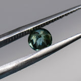 1.08CT ROUND MONTANA SAPPHIRE, MINTY LIGHT GREEN TEAL, 5.86X4MM