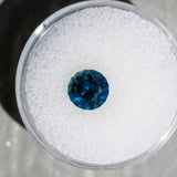 1.78CT ROUND GOMBE SAPPHIRE, DEEP BLUE TEAL, 7.10X4.86MM