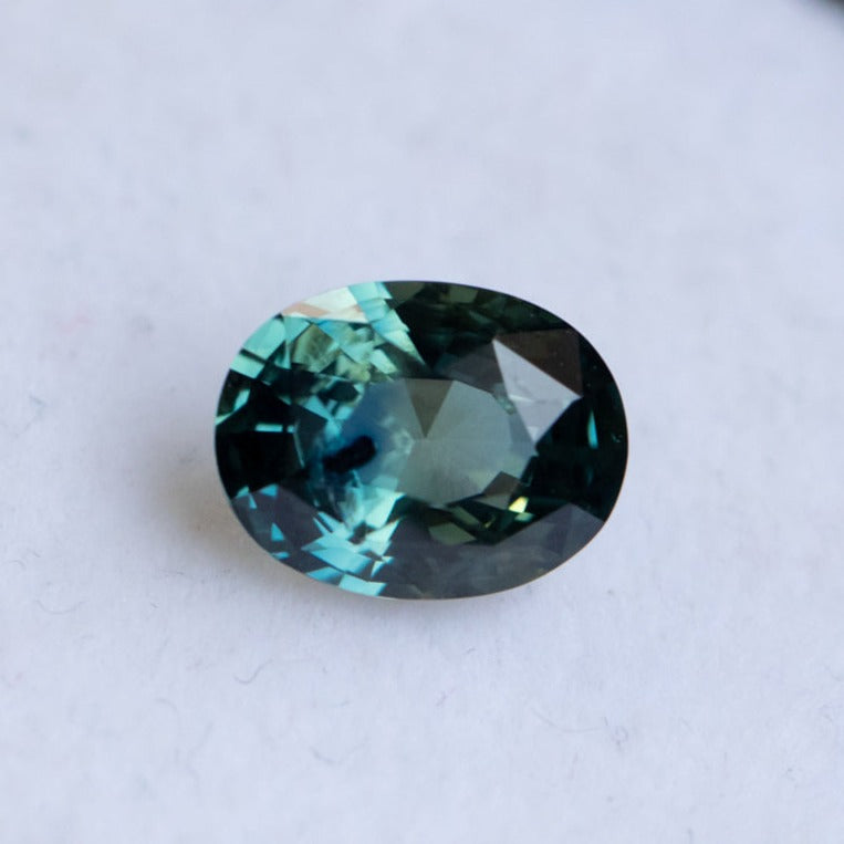 2.32CT OVAL MADAGASCAR SAPPHIRE, DEEP TEAL WITH GREEN, 8.7X6.7X4.5MM