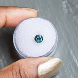 1.07CT ROUND NIGERIAN SAPPHIRE, TEAL BLUE GREEN, 6.07X5.98X3.90MM, UNTREATED