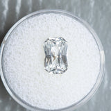 3.53CT RADIANT CUT MADAGASCAR SAPPHIRE, ICY WHITE, 10.24X6.92X5.18MM, UNTREATED