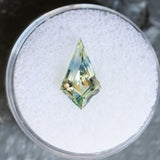 2.70CT KITE MADAGASCAR SAPPHIRE, BICOLOR YELLOW BLUE, 13.59X7.80MM