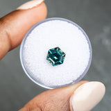 2.06CT HEXAGON MADAGASCAR SAPPHIRE, DEEP FOREST GREEN, 8.3X7.2X4.78MM