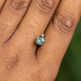 1.21CT ROUND BRILLIANT TANZANIA SAPPHIRE, TEAL SPRING GREEN, 5.99X4.39MM, UNTREATED