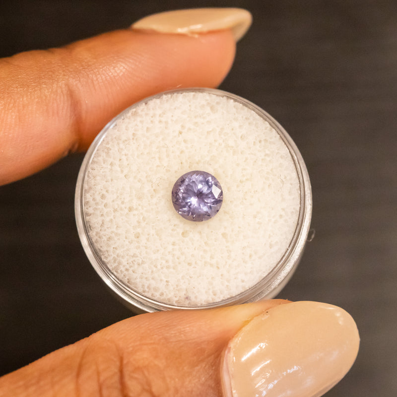 1.53CT Round Montana Sapphire, Lavender Purple Opalescent, 6.51x4.64MM