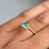 1.09CT HEXAGON MADAGASCAR SAPPHIRE, SILKY GREEN TEAL, 6.84X6.01MM