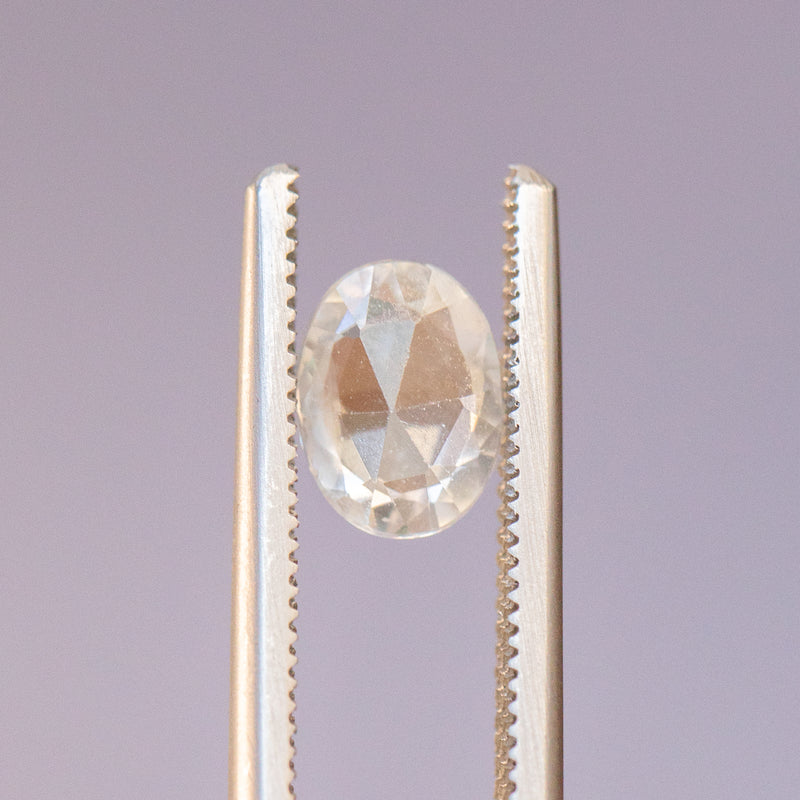 1.50CT ROSECUT OVAL ZIRCON, WHITE, 8X5.99X3.11MM