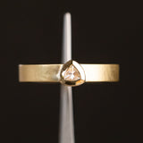 0.13ct Inverted Trillion Diamond Bezel Wide Unisex Band in 18k Yellow Gold