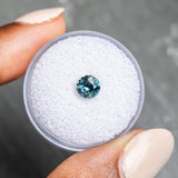 0.98CT ROUND MADAGASCAR SAPPHIRE, COLOR SHIFTING BLUE TO GREEN PARTI, 5.8MM