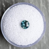 0.98CT ROUND MADAGASCAR SAPPHIRE, COLOR SHIFTING BLUE TO GREEN PARTI, 5.8MM