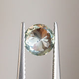 1.03CT ROUND MONTANA SAPPHIRE, PLATINUM WITH TEAL, 6.2MM, UNTREATED