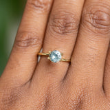 1.03CT ROUND MONTANA SAPPHIRE, PLATINUM WITH TEAL, 6.2MM, UNTREATED