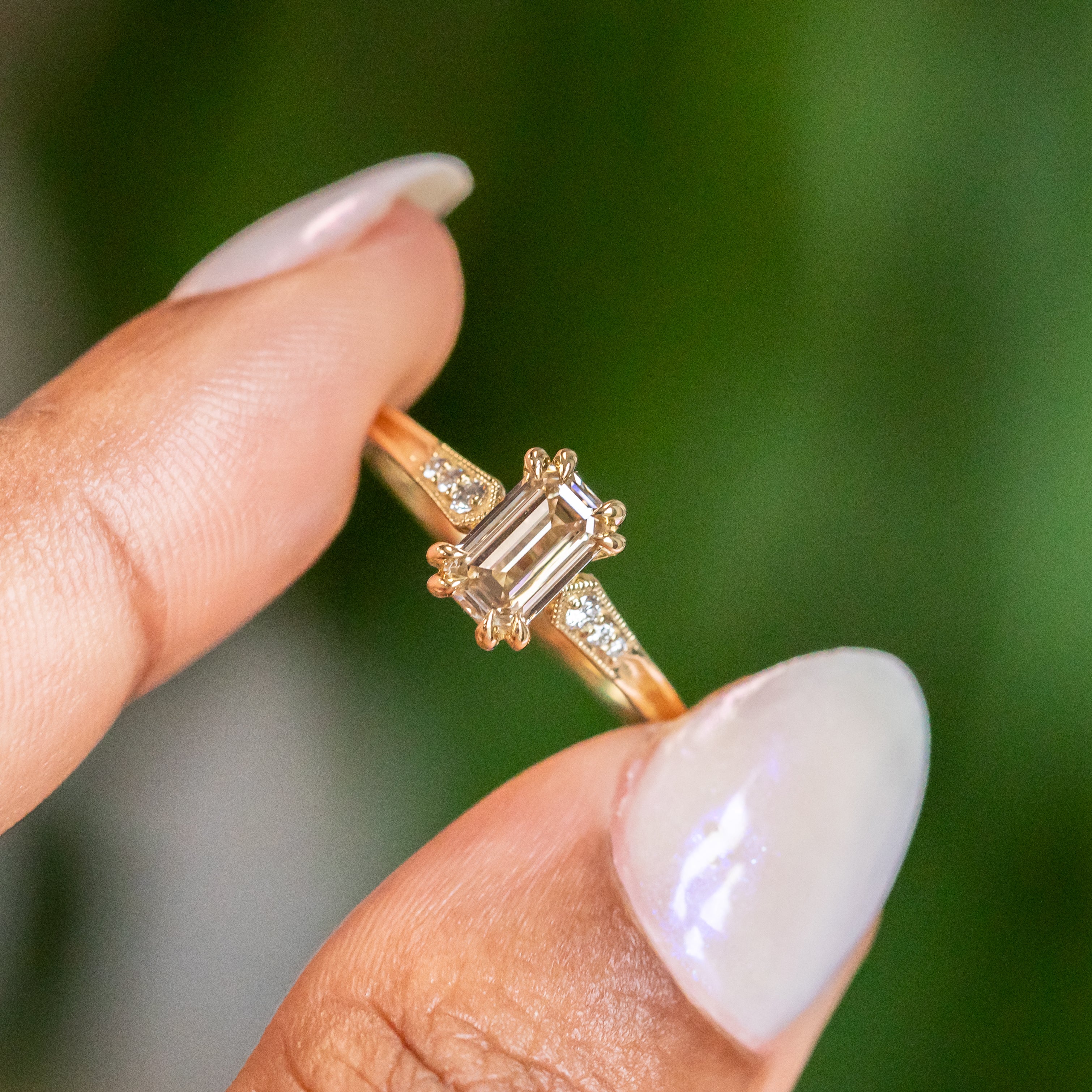Vintage Cathedral Setting with Diamonds in Band - Setting – Anueva Jewelry