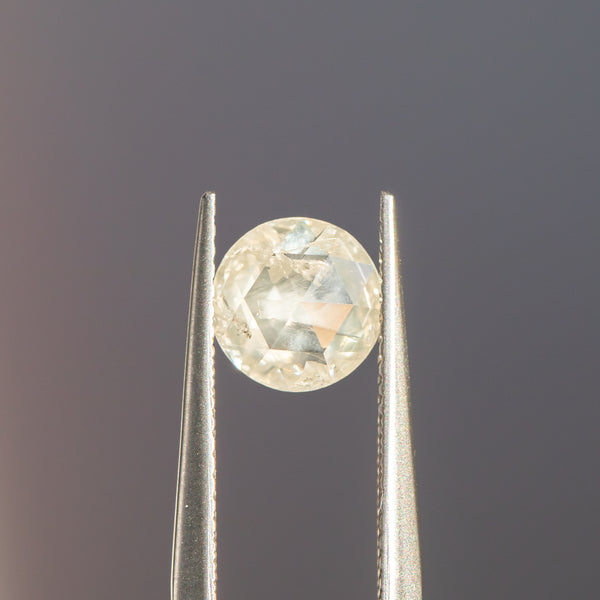 1.15CT ROSECUT SALT AND PEPPER DIAMOND, WHITE GLOW WITH INCLUSIONS, 7.25X7.22X2.60MM