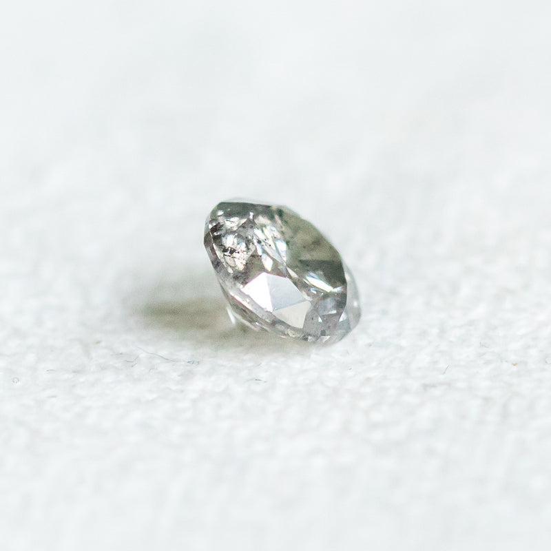 1.26CT SALT AND PEPPER DIAMOND, LIGHT GREY WITH SOME HAZY INCLUSIONS, 6.71X4.13MM