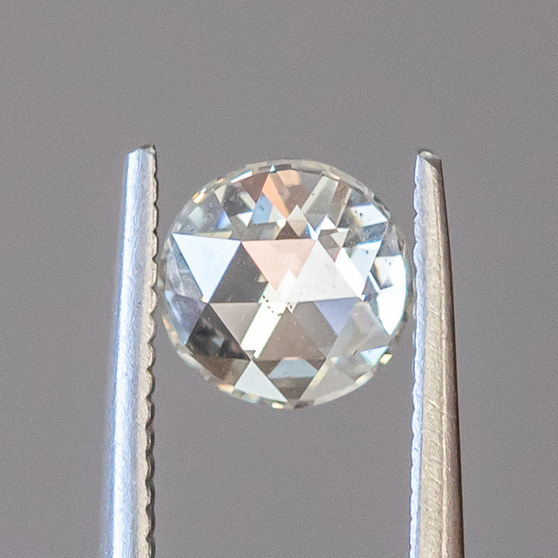 1.04CT ROUND ROSECUT DIAMOND, WHITE AND CLEAR, 6.96X2.36MM